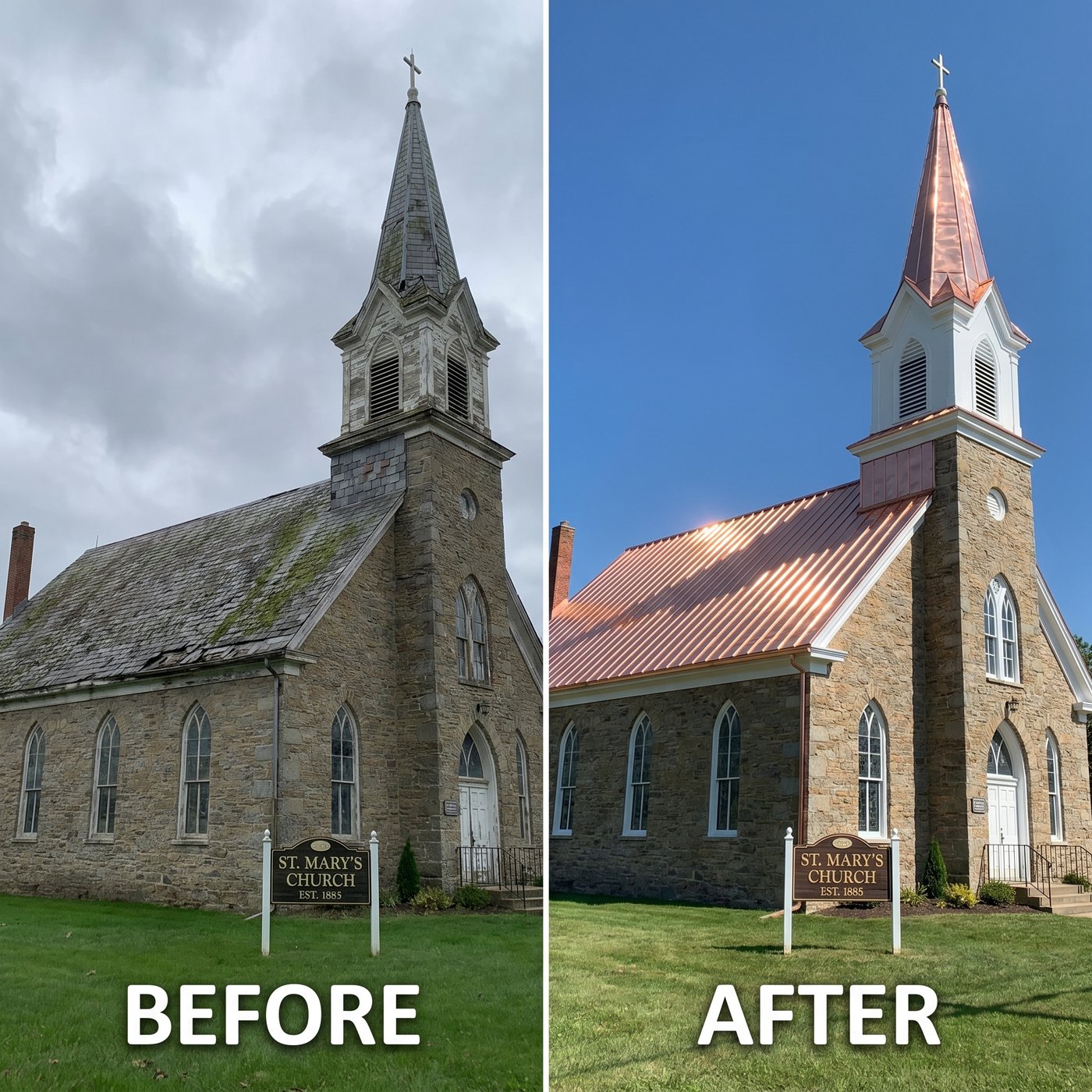 New roof and siding after full restoration